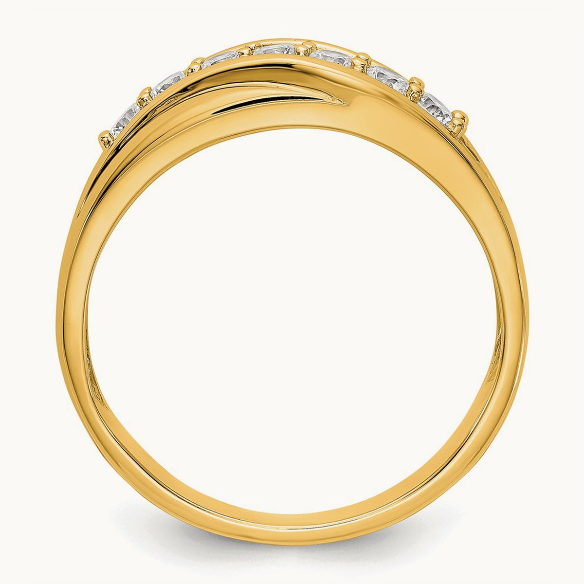 Seven Stone Men's Ring, 0.50 ct tw Lab-Grown Diamond — 14K Yellow Gold
