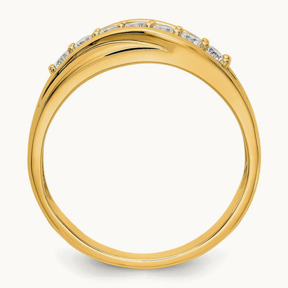 Seven Stone Men's Ring, 0.50 ct tw Lab-Grown Diamond — 14K Yellow Gold