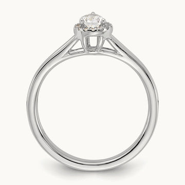 Pear Halo Semi-Mount Split Shank Engagement Ring, 0.07-0.20 ct tw — 1/15 ct, 14K White Gold