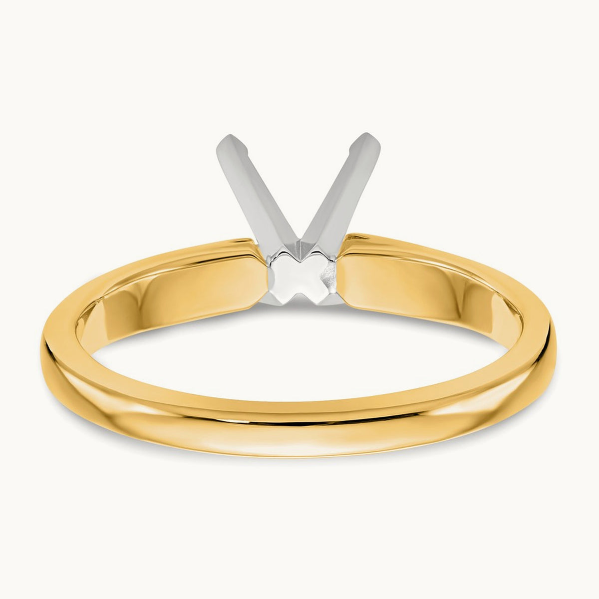 2ct. Medium-Weight Airline Solitaire Mounting, 14K Two-tone