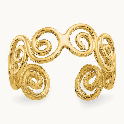 Scroll Toe Ring, 14K