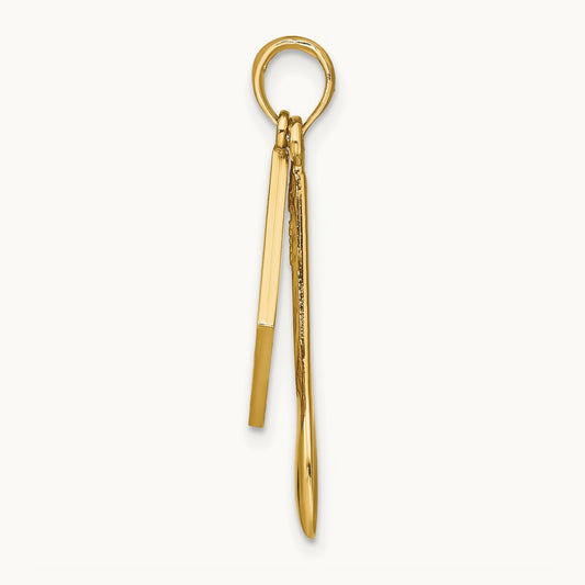 W/Enamel 3-D Cook Book and Spoon Charm, 14K
