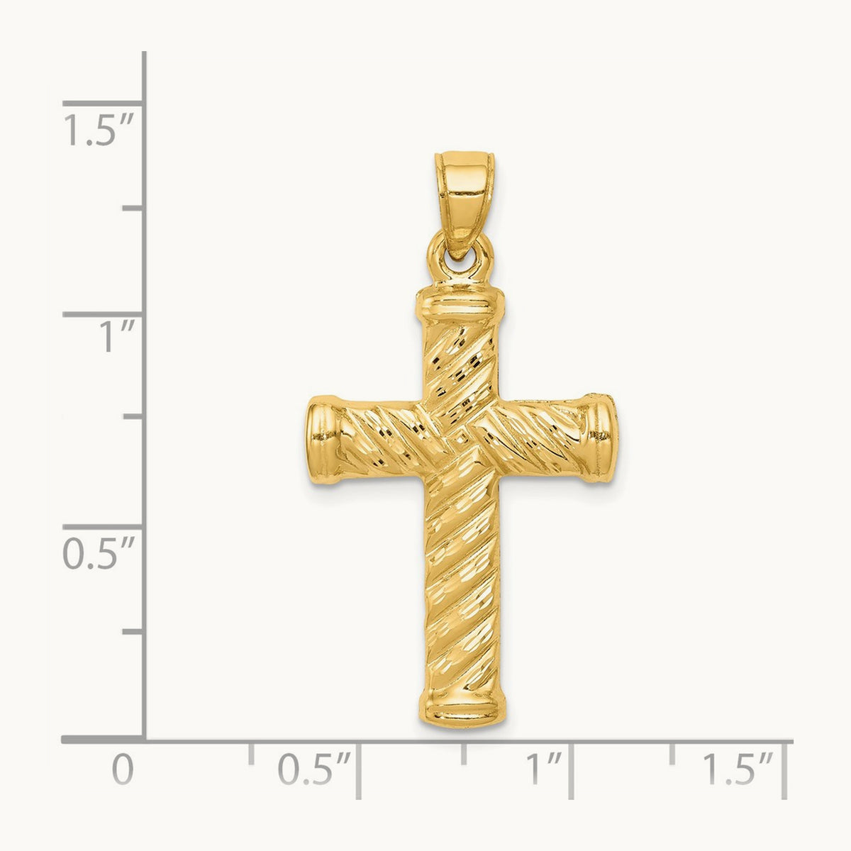 Reversible Diamond-cut Cross Pendant, 14K