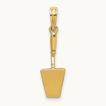 3-D Concrete Tool Spatula Charm, 14K