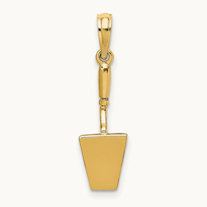 3-D Concrete Tool Spatula Charm, 14K