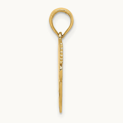 Polished Flat-Backed Dental Charm, 14K