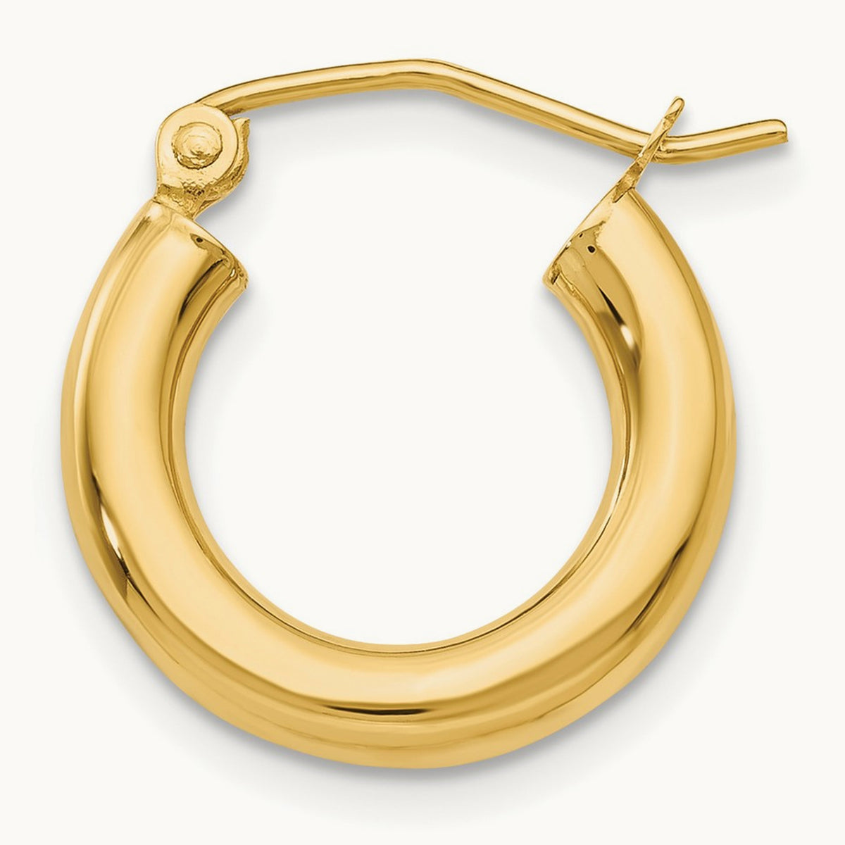 Single 14K Polished Tube Hoop Earring, 3mm