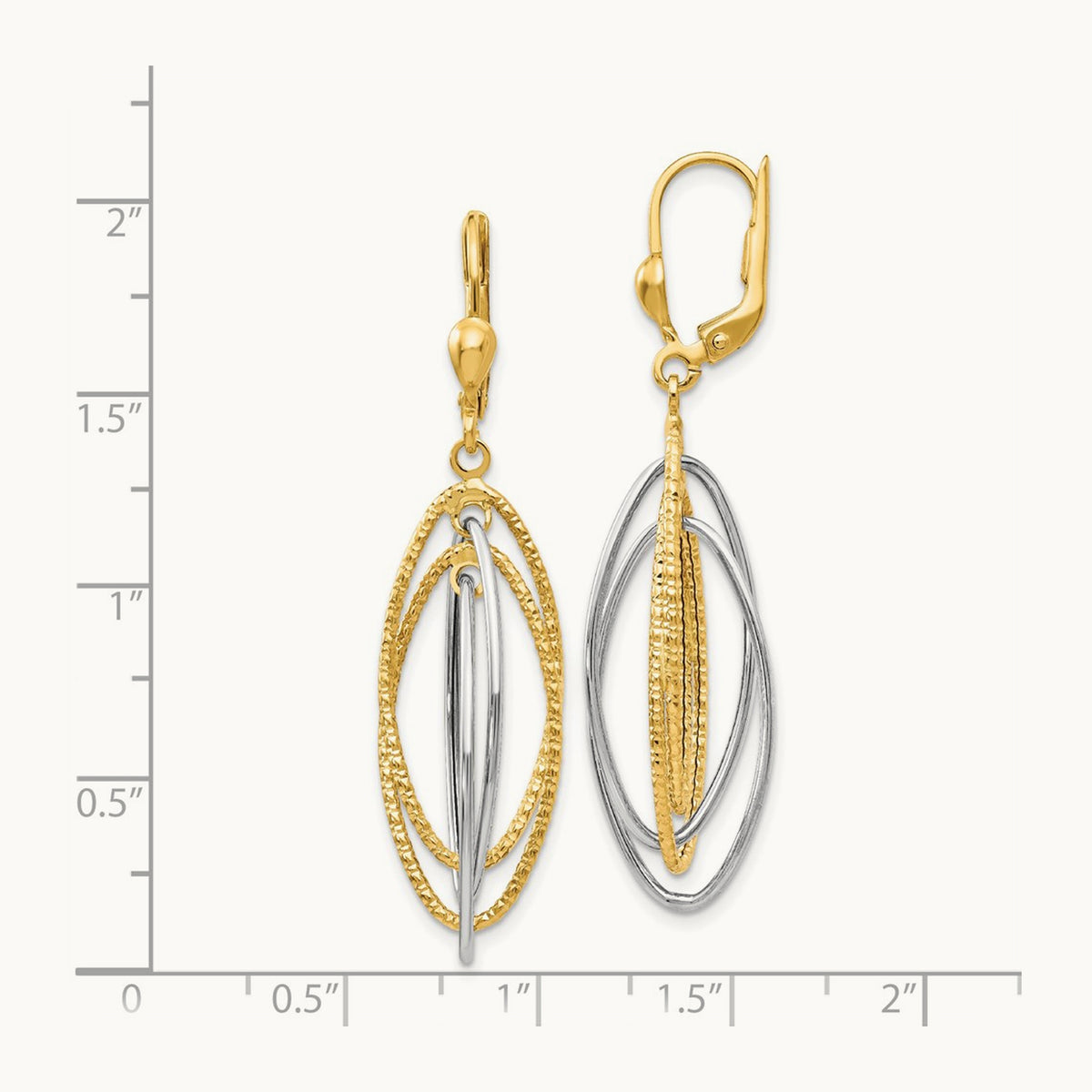 Textured and Polished Dangle Leverback Earrings — photo set