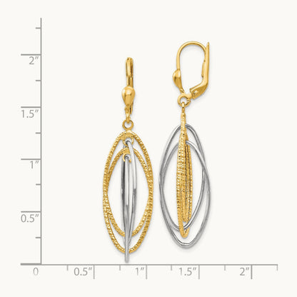 Textured and Polished Dangle Leverback Earrings — photo set