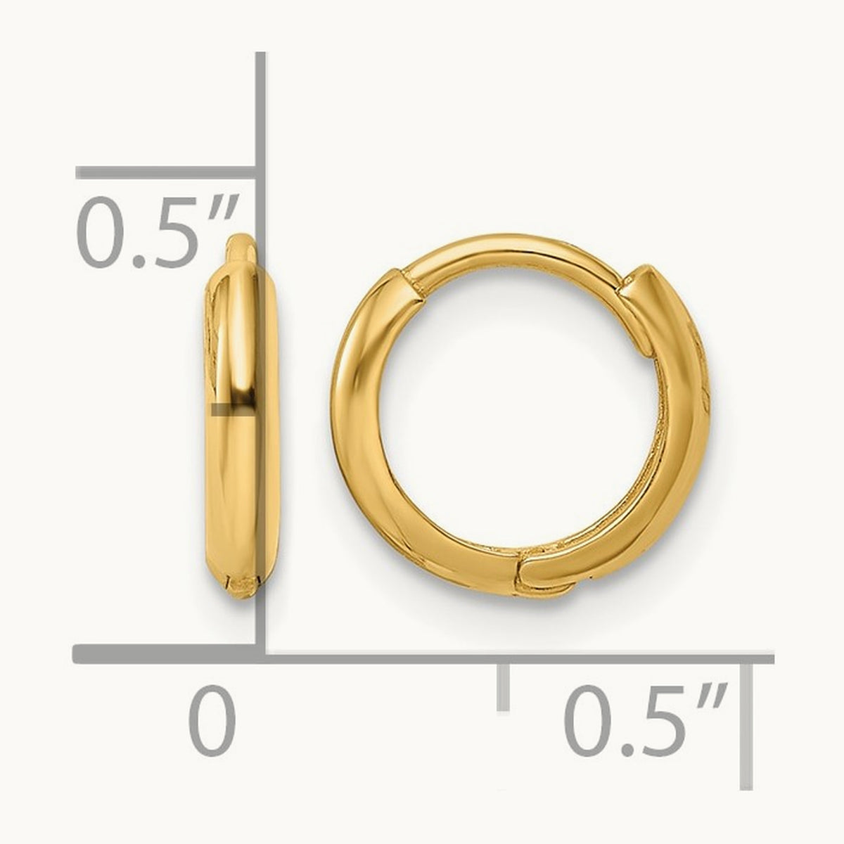 Polished Hinged Hoop Earrings, 14K