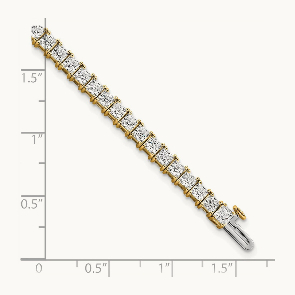 Princess Tennis Bracelet, 10.00 ct tw Lab-Grown Diamond — 14K Yellow Gold
