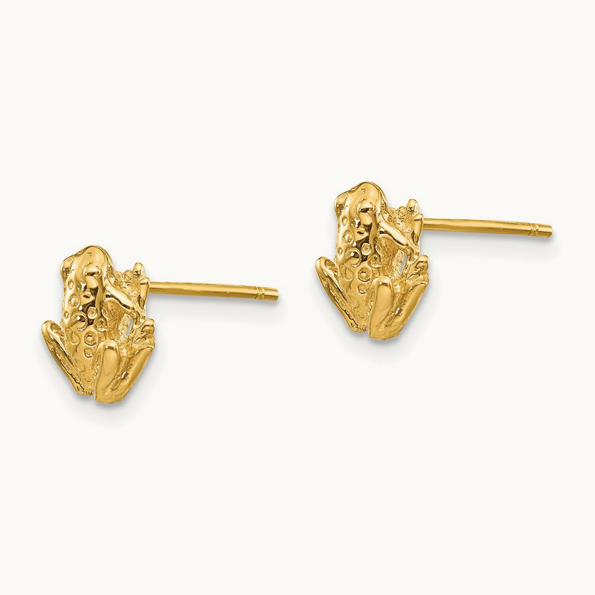 Mini Frog Post Earrings, 14K