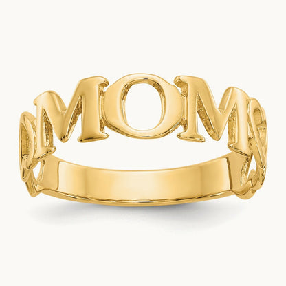 Polished Mom Ring, 14K