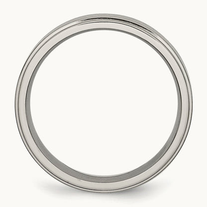Brushed Center Ridged Edge Band — photo set