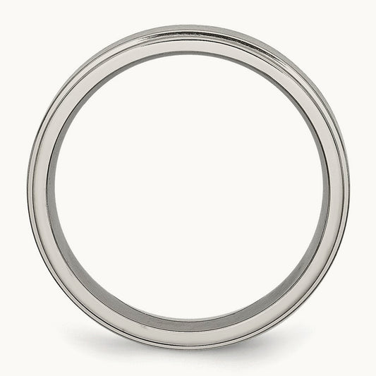 Brushed Center Ridged Edge Band — photo set