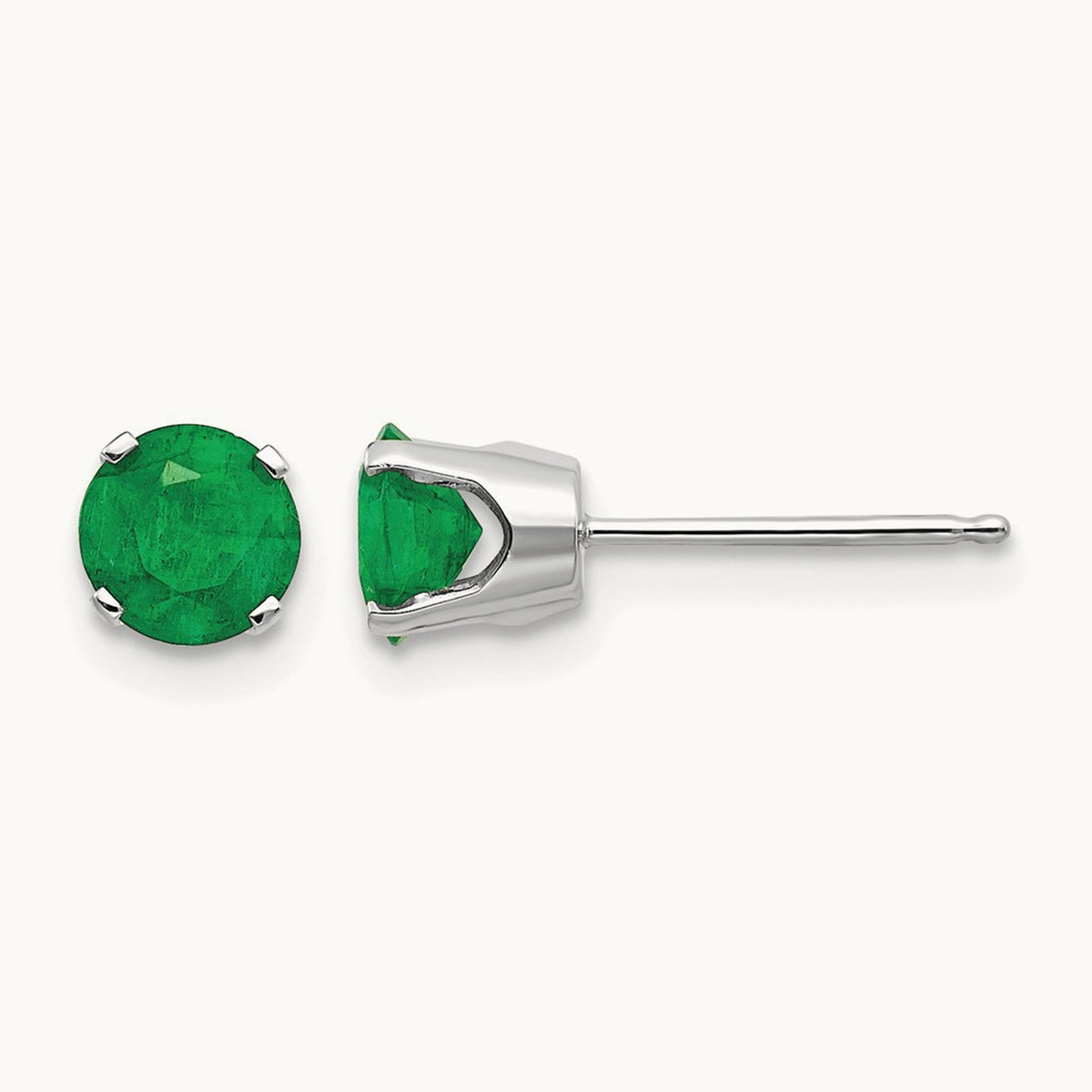 Emerald Stud Earrings — 5mm