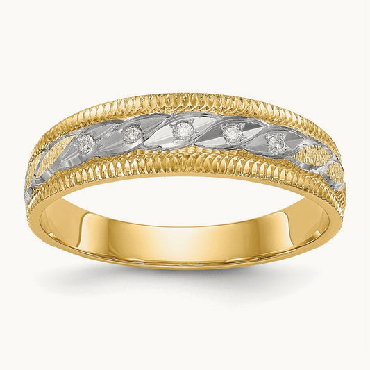 AA Quality Trio Mens Complete Wedding Band, 14K