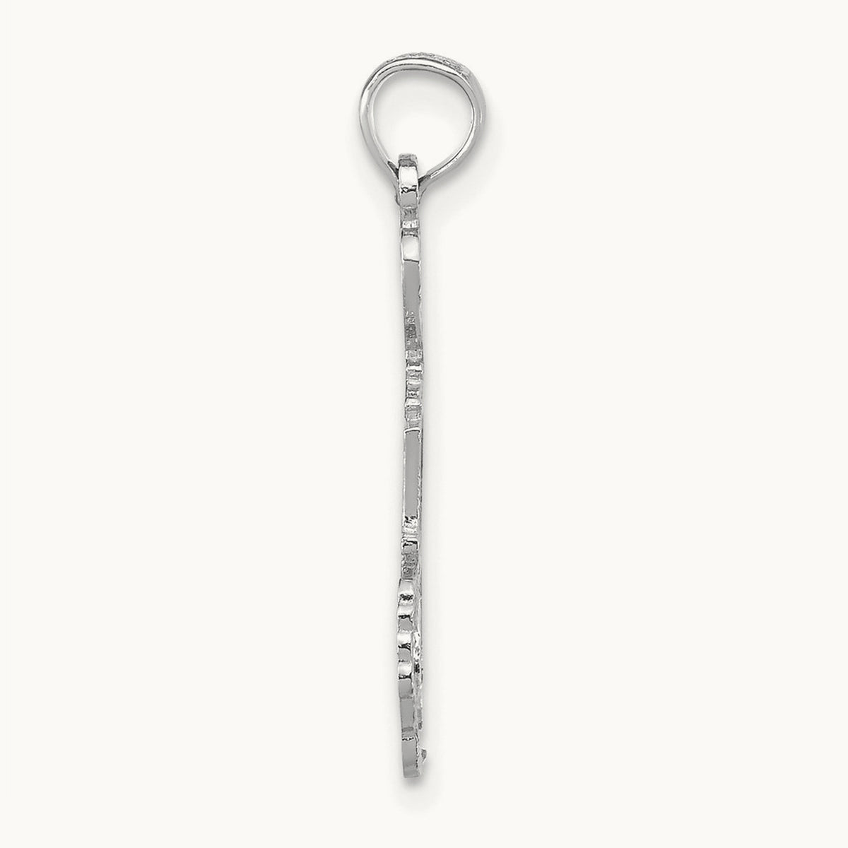 Solid Michigan State Pendant — 14K White Gold