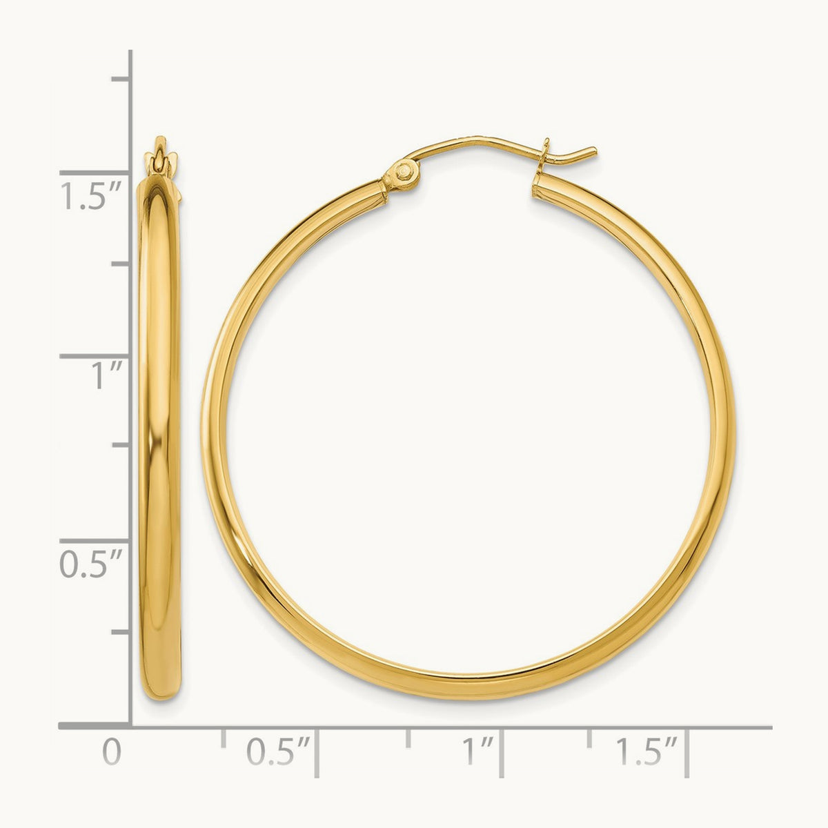 Polished Hoop Earring, 14K