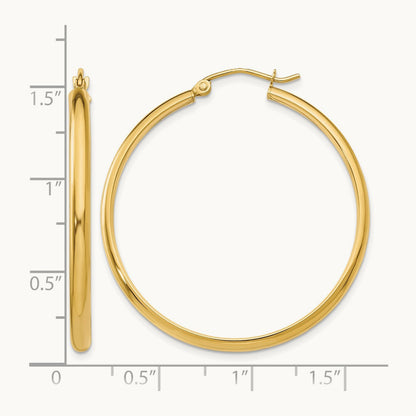 Polished Hoop Earring, 14K