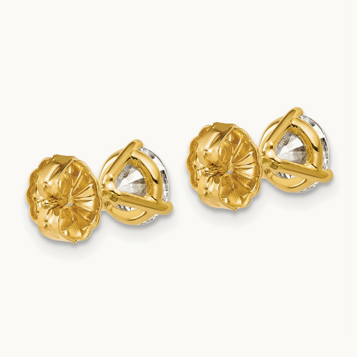 Round Stud Earrings, 0.10-6.00 ct tw Lab-Grown Diamond — 2 ct, 18K Yellow Gold