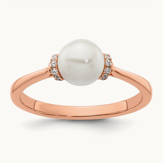 Polished Diamond and Pearl Fashion Ring — photo set