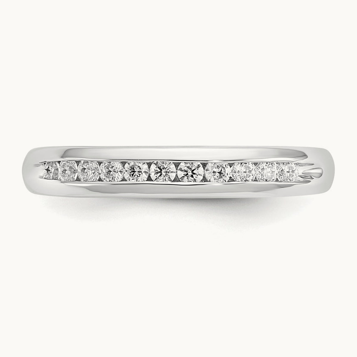 11-Stone Diamond Channel Band, 14K White Gold