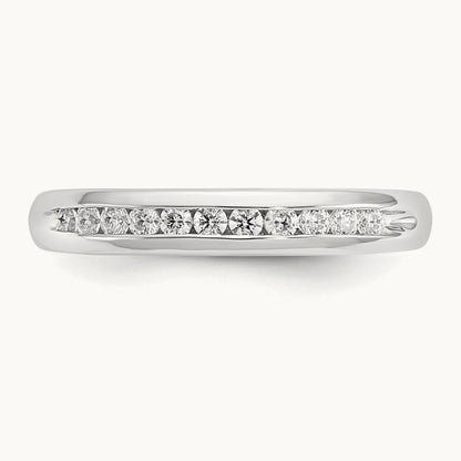 11-Stone Diamond Channel Band, 14K White Gold