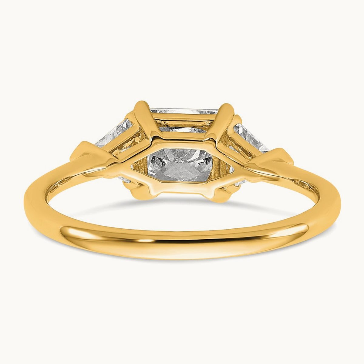 Princess/Trillion Engagement Ring, 1.50-4.00 ct tw Lab-Grown Diamond — 1 1/2 ct, VS (Best), 14K Yellow Gold