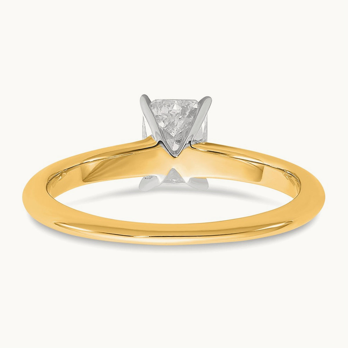 Radiant Solitaire Engagement Ring, 0.50-5.00 ct tw Lab-Grown Diamond — 3/4 ct, 14K Two-Tone