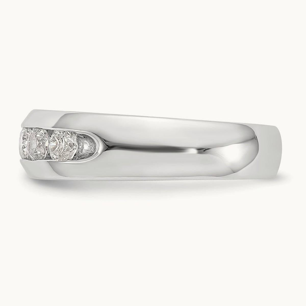 5-Stone Diamond Channel Band, 14K White Gold