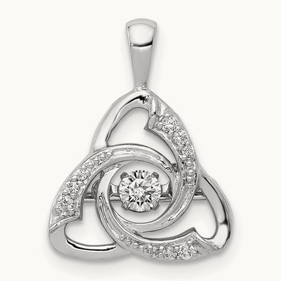 Vibrant Diamond Celtic Pendant, 14K White Gold