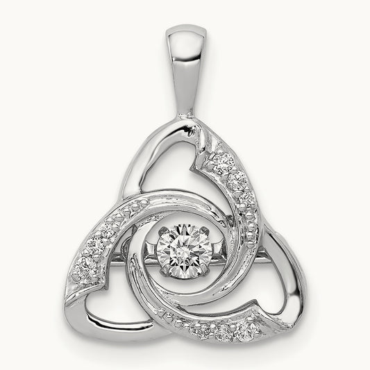 Vibrant Diamond Celtic Pendant, 14K White Gold