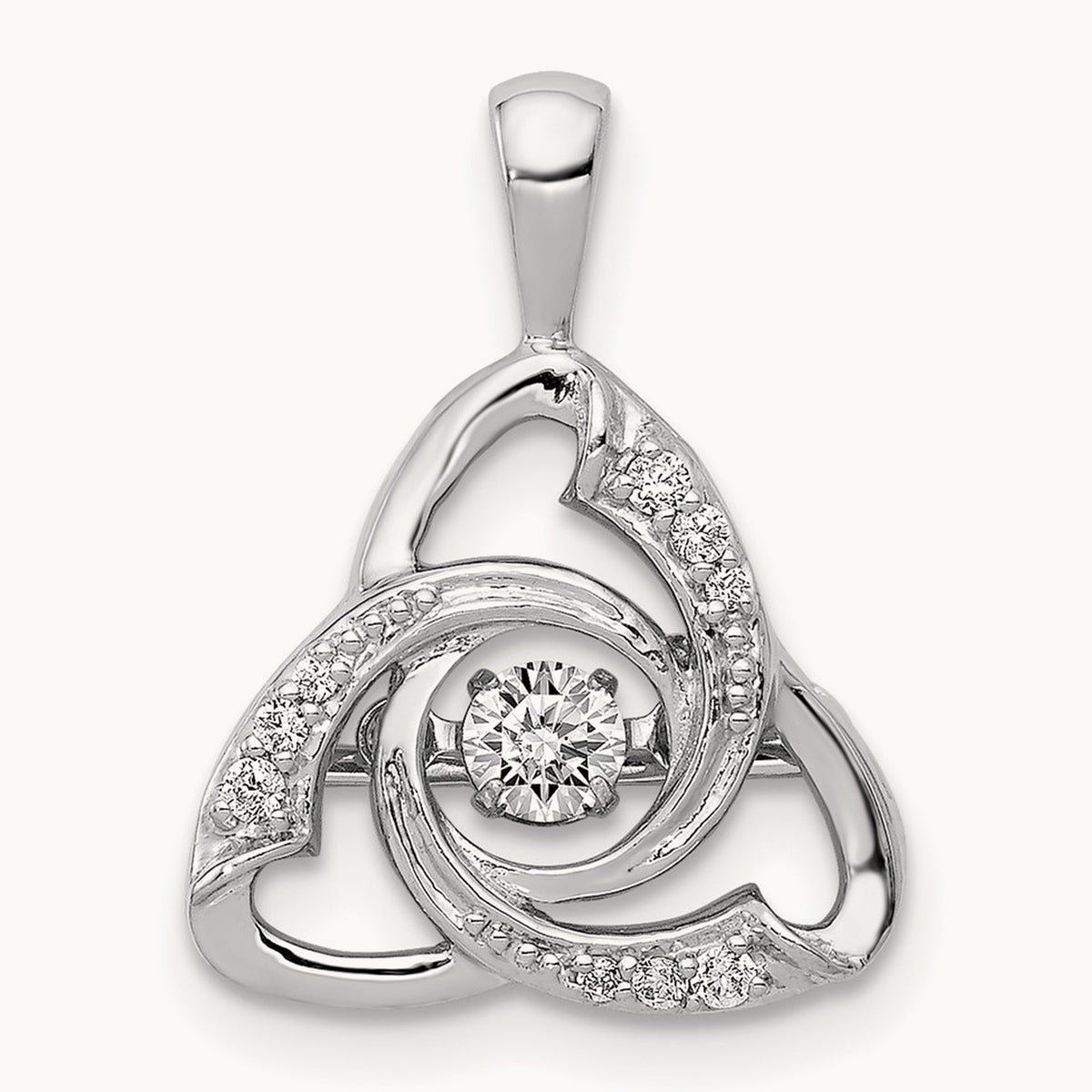 Vibrant Celtic Pendant, 0.20 ct tw Lab-Grown Diamond — 14K White Gold