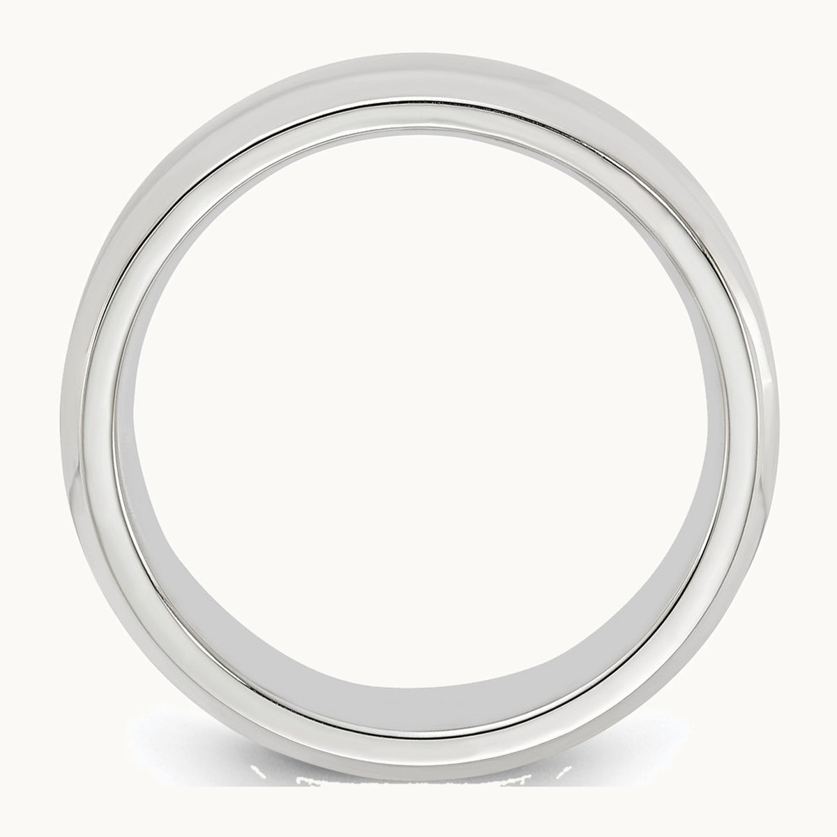 Sterling Silver 6mm Beveled Edge Band