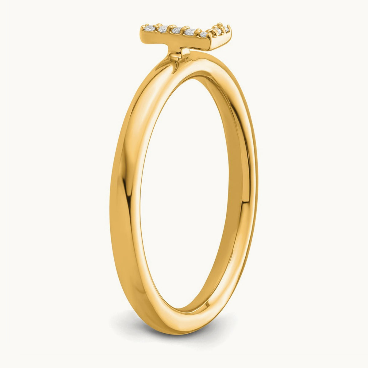Stackable Diamond Ring — 14K Yellow Gold, L