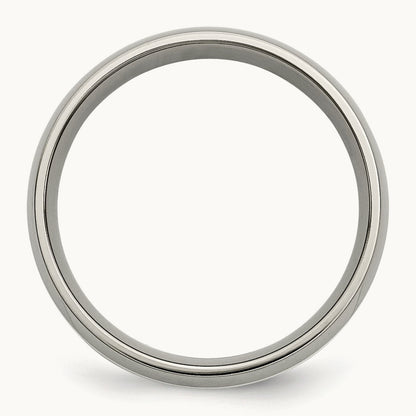 Polished w/ Inlay Band — Sterling Silver, 6mm