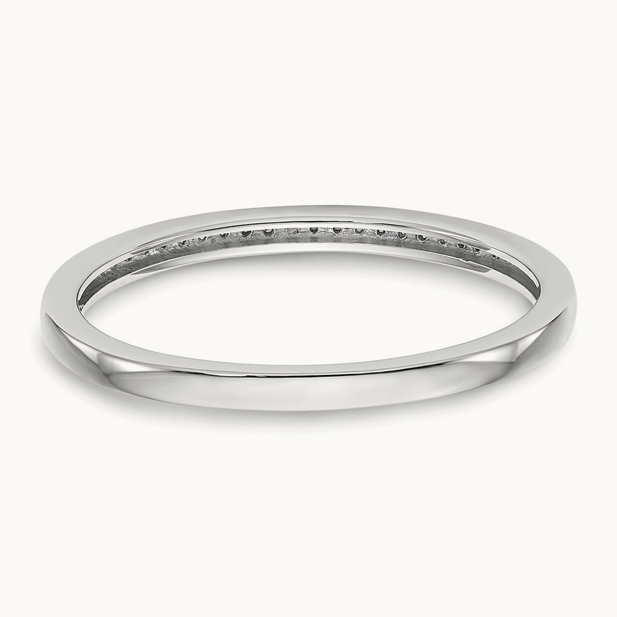 Set of 2 White Gold Diamond Wedding Band, 14K