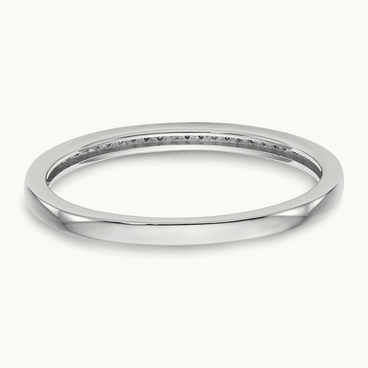 Set of 2 White Gold Diamond Wedding Band, 14K