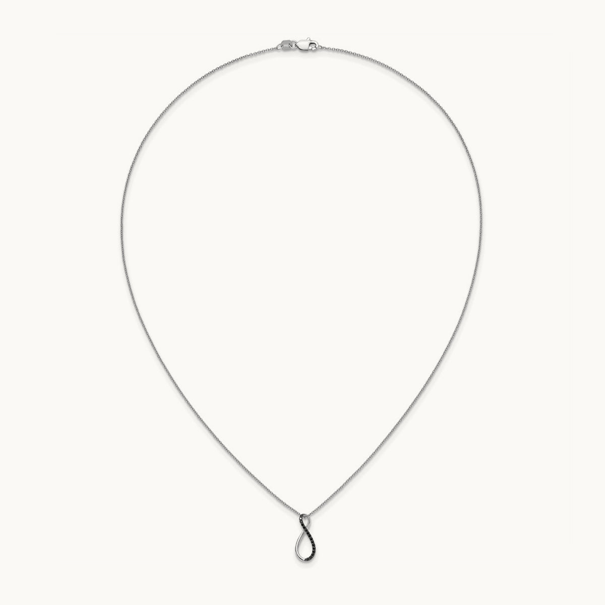 Black Diamond 18 inch Necklace, 14K White Gold