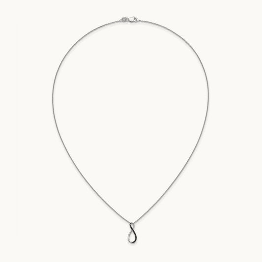 Black Diamond 18 inch Necklace, 14K White Gold