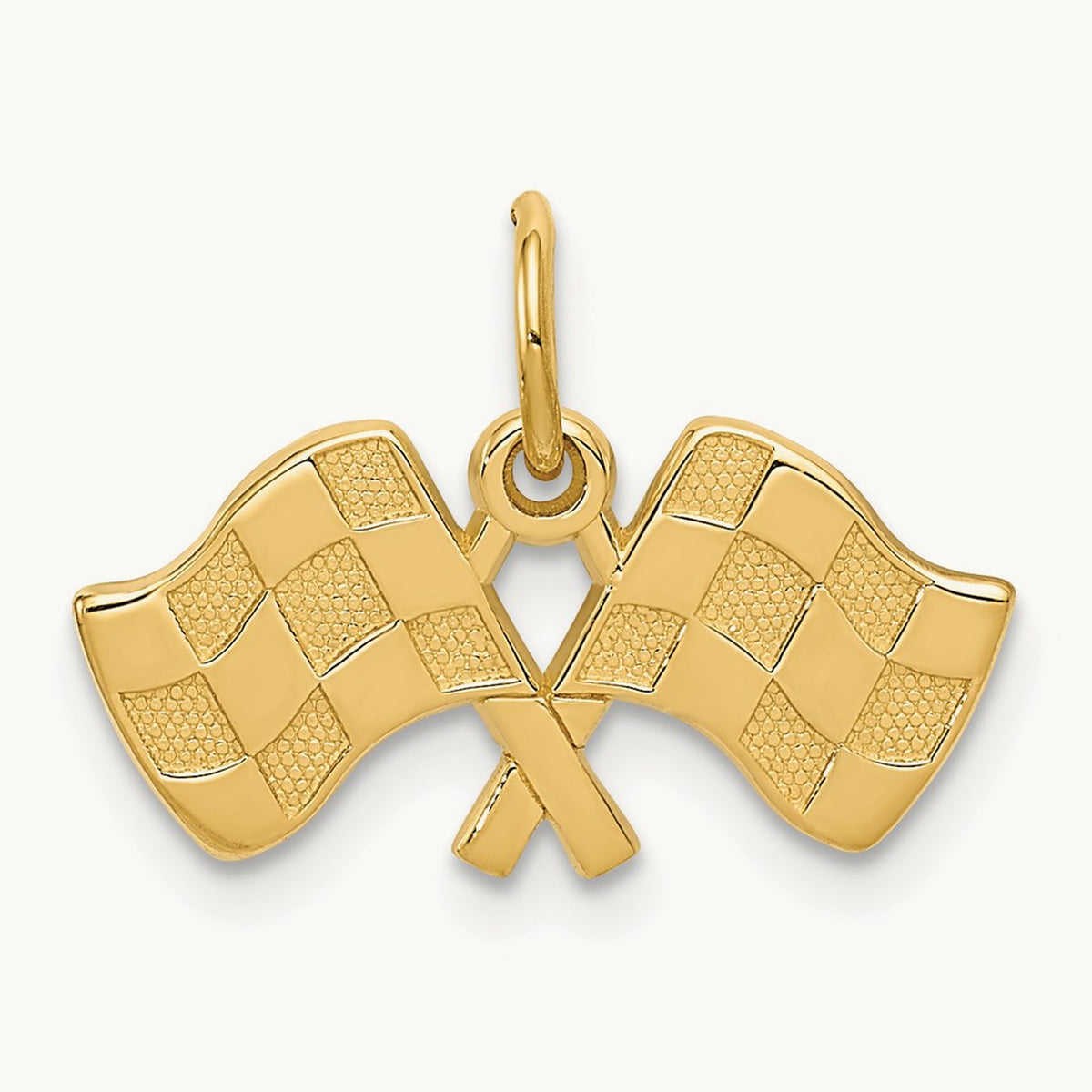 Racing Flags Charm, 14K