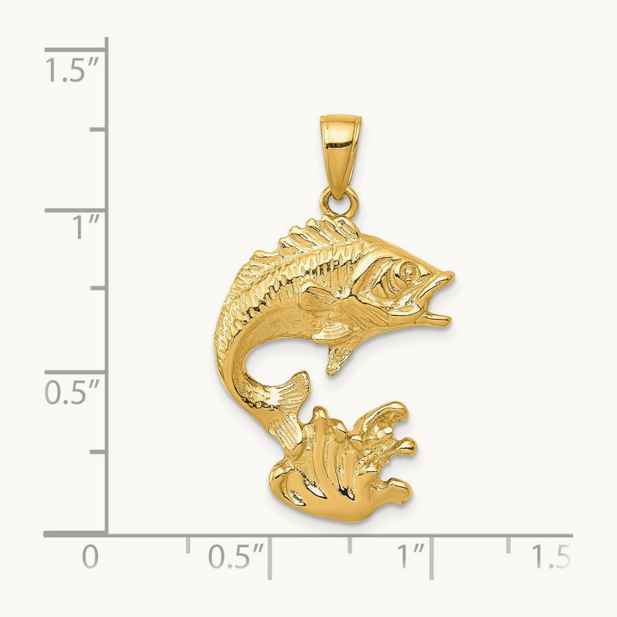 Polished Open-Backed Bass Fish Pendant — photo set