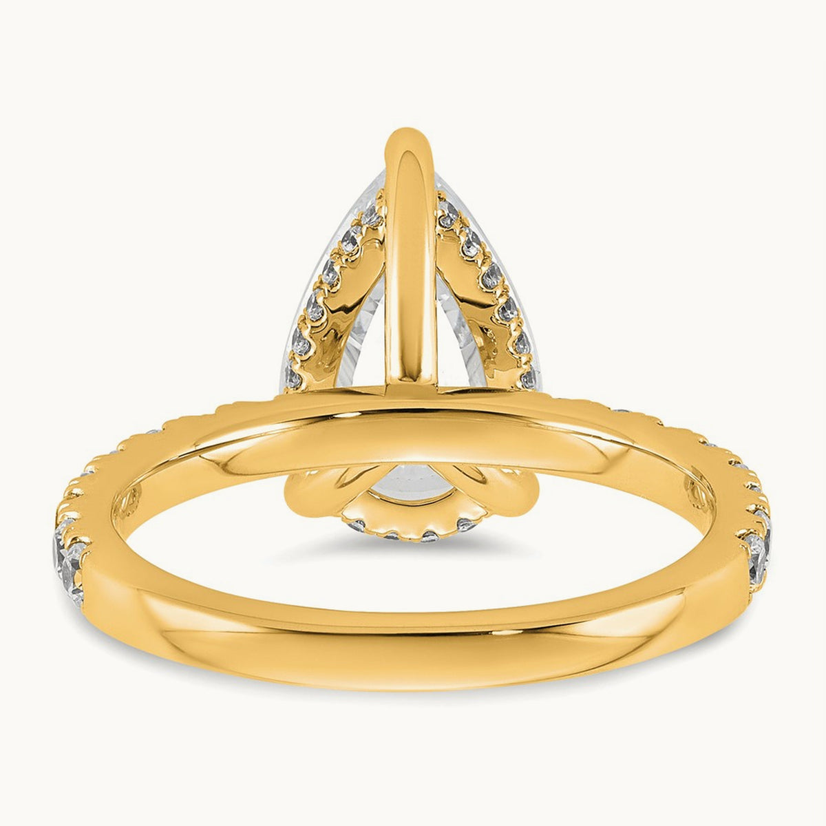 Pear Solitaire Engagement Ring, 1.25-4.75 ct tw Lab-Grown Diamond — 3 1/2 ct, 14K Yellow Gold