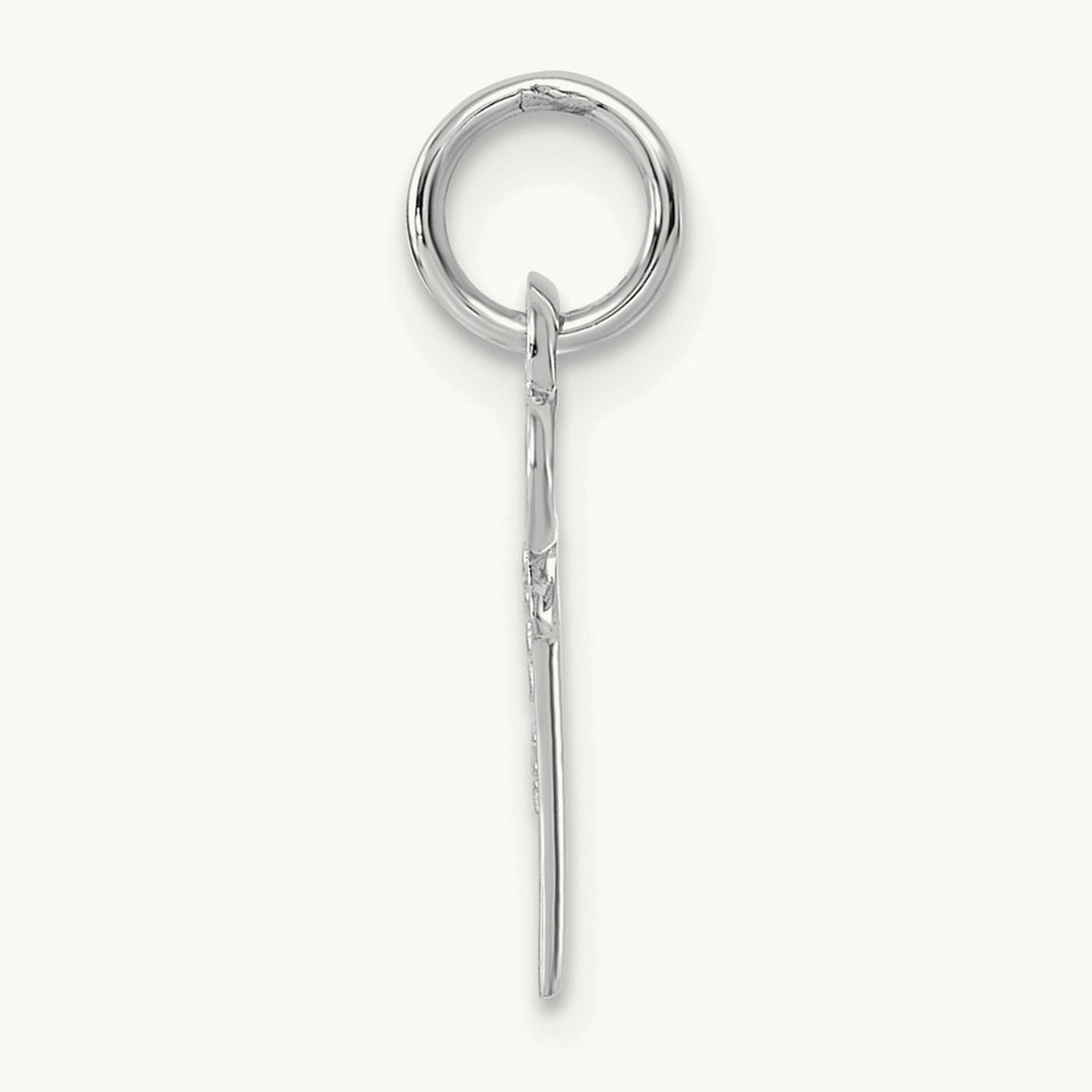 Key Initial Charm — 14K White Gold, C