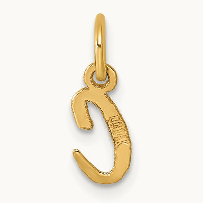 Small Script Letter C Initial Charm, 14K