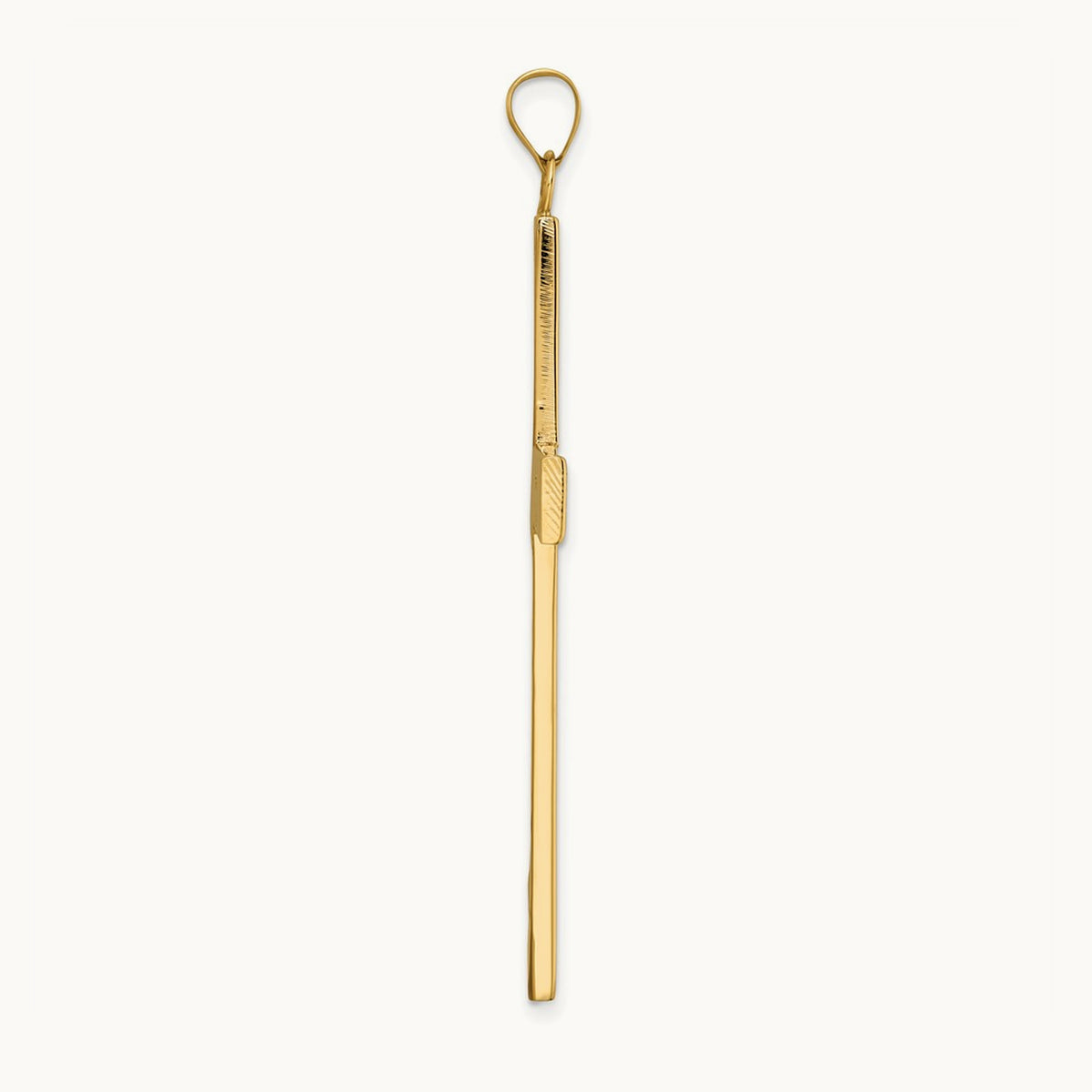 Polished and Line Design Solid Cross Pendant — 60.12mm