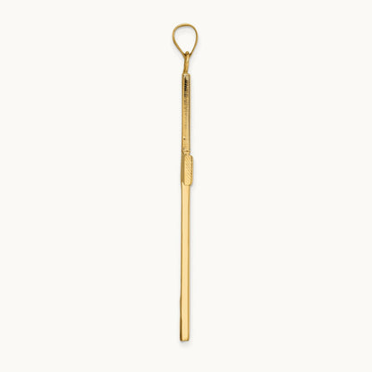Polished and Line Design Solid Cross Pendant — 60.12mm