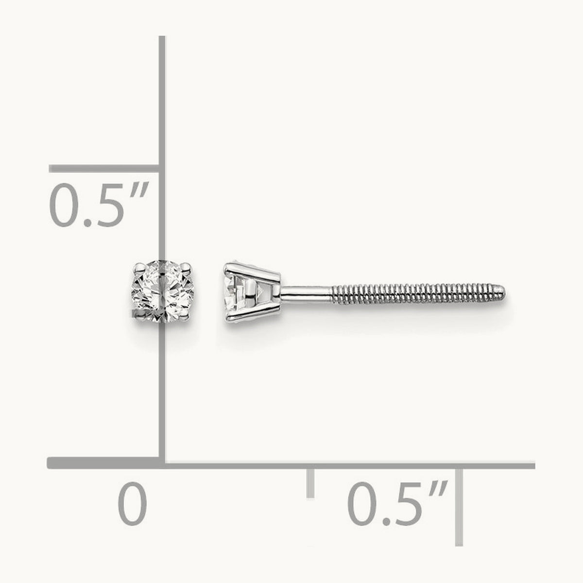 Diamond Stud Thread on/off Post Earrings — 2.7mm