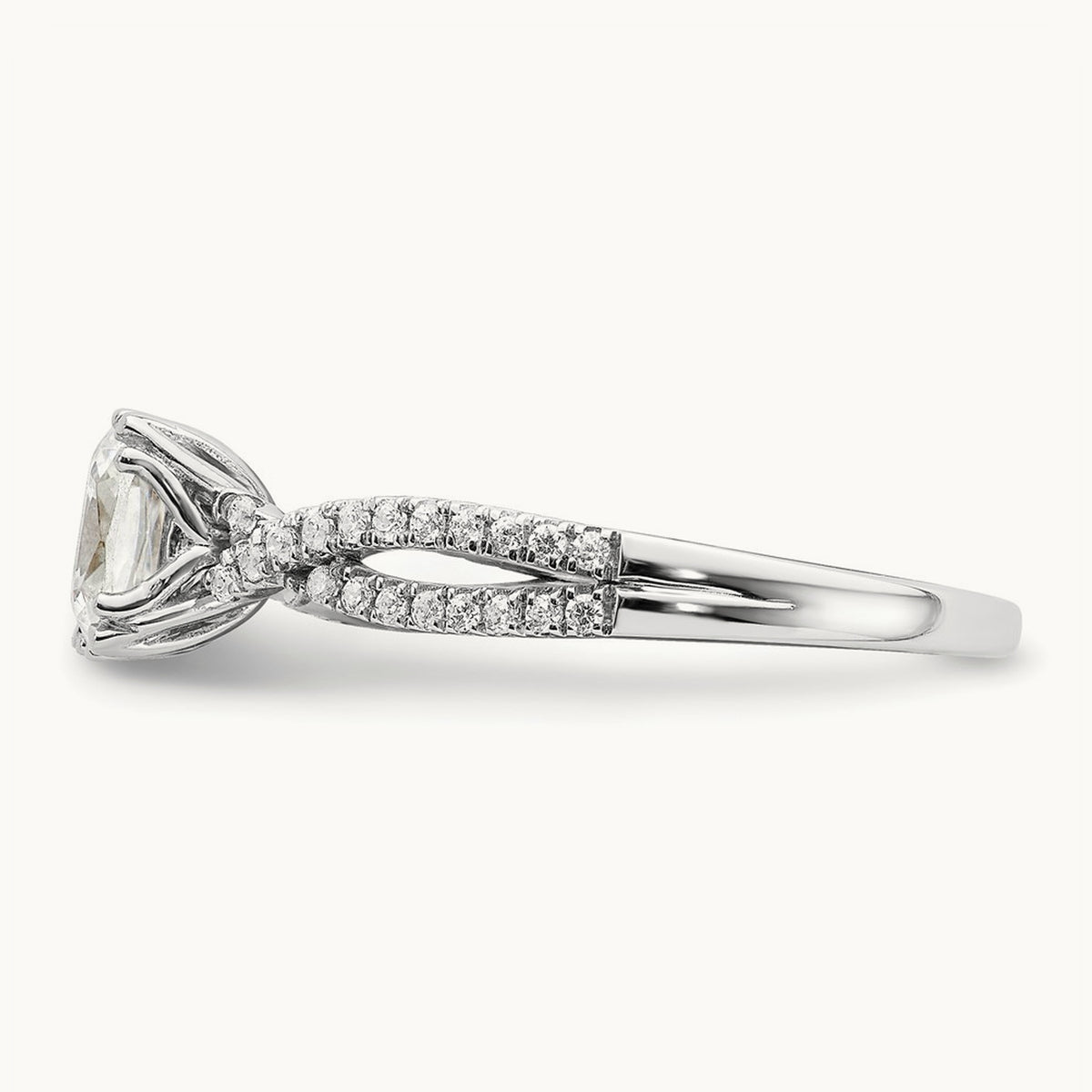 Criss-Cross Cushion Semi-Mount Engagement Ring — 1 ct, 7